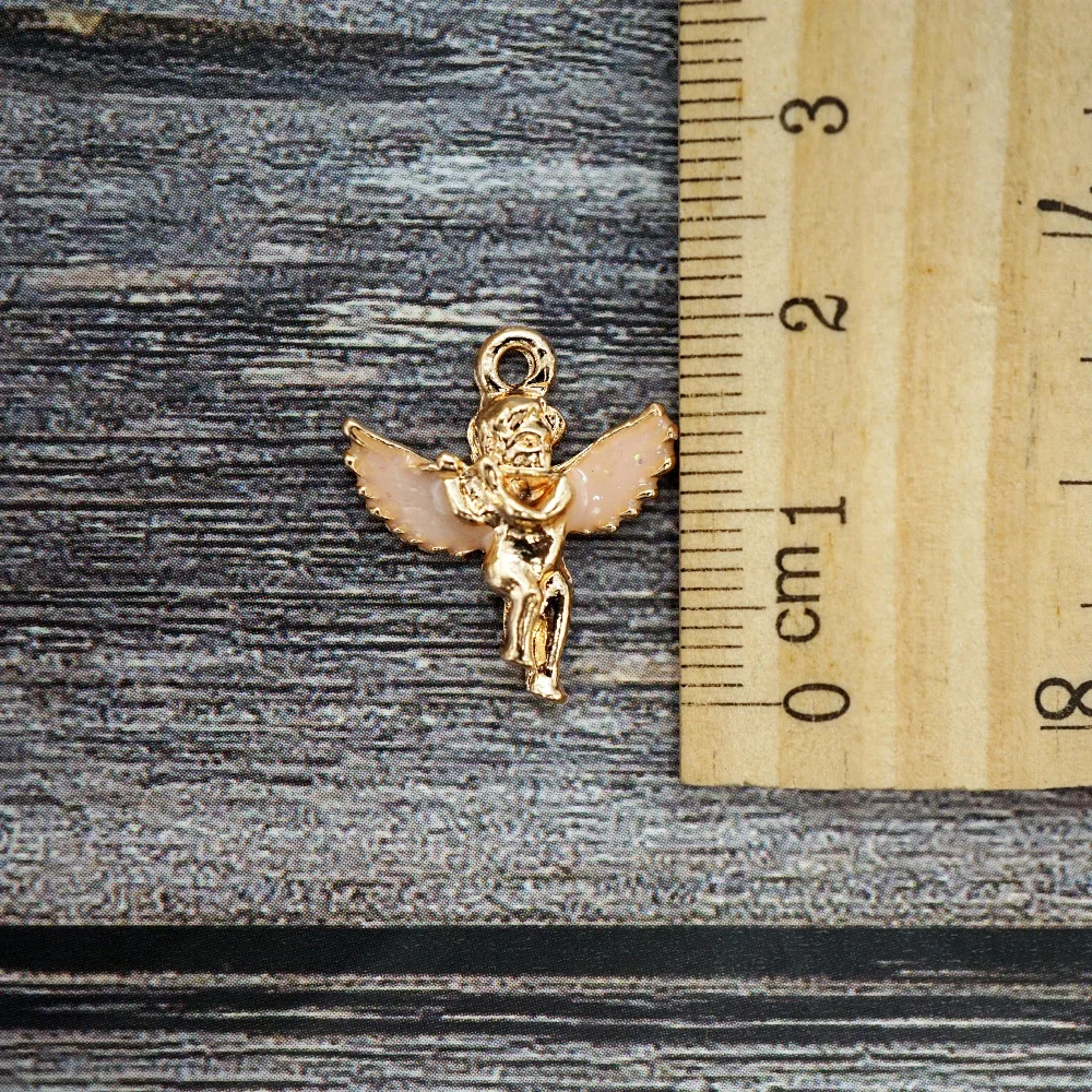 

2PCS/lot20x17mm Drip Flute angel charms for making necklace Jewelry for women 2019 bracelet , keychain Christmas craft supply