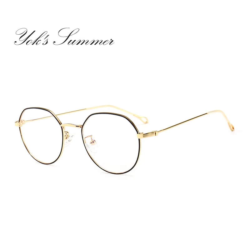 C5 Black Frame Gold YOK'S Anti Blue Ray необычные очки для женщин Ультра светильник металлическая оптическая оправа компьютерные игровые очки близорукость очки WN1221 - Цвет оправы: C5 Black Frame Gold