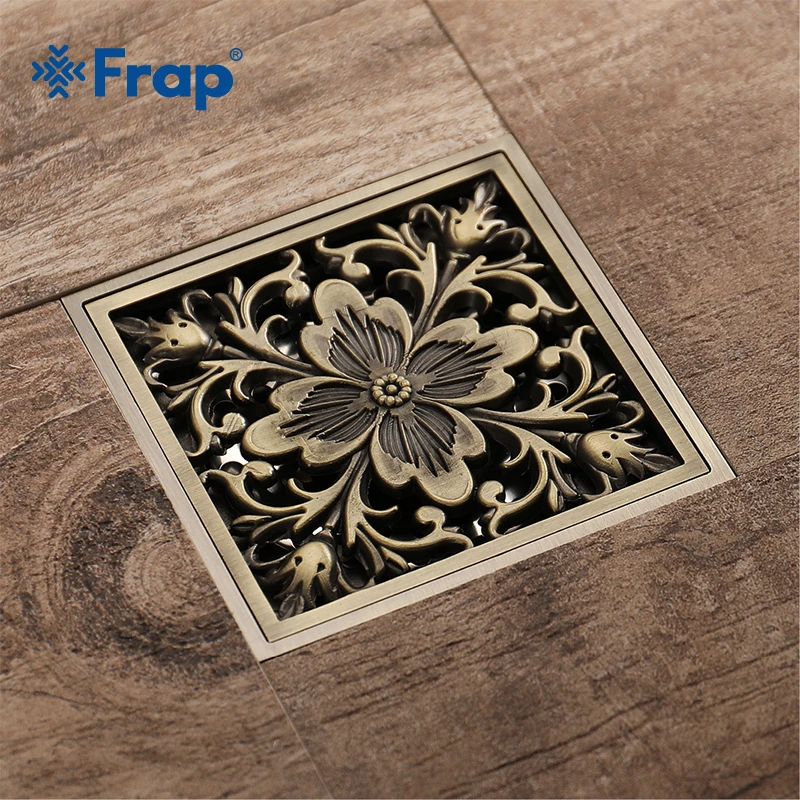 Новый Античный бронзовый слив FRAP с узором цветов и листьев резной художественный