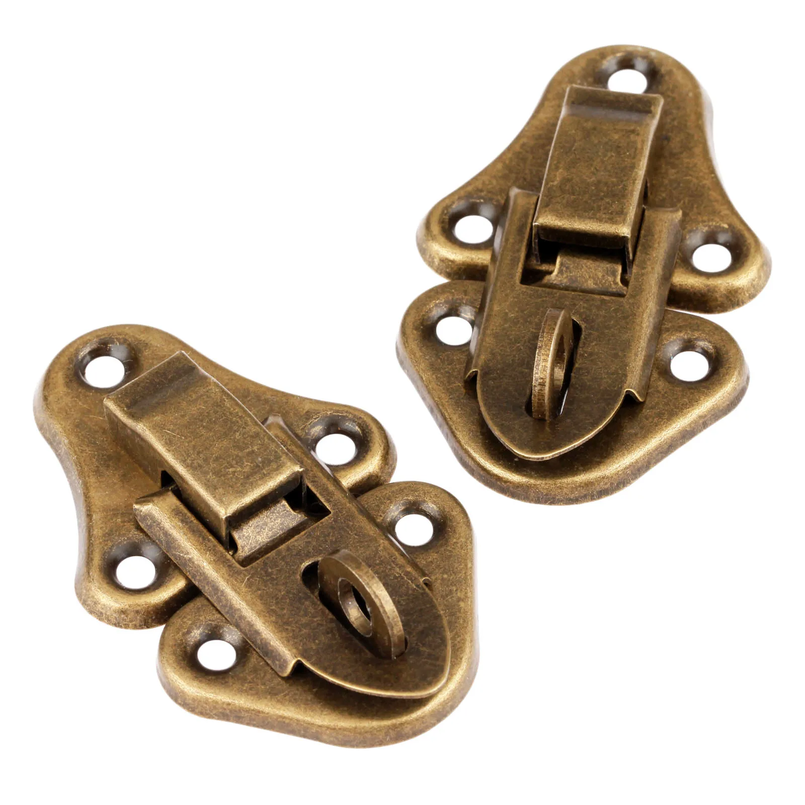 DRELD 2Pcs Antique Brass Latch Furniture Jewelry Box Hardware Gift Suitcase Buckles Toggle Hasp Catch Clasp 55*33MM | Обустройство