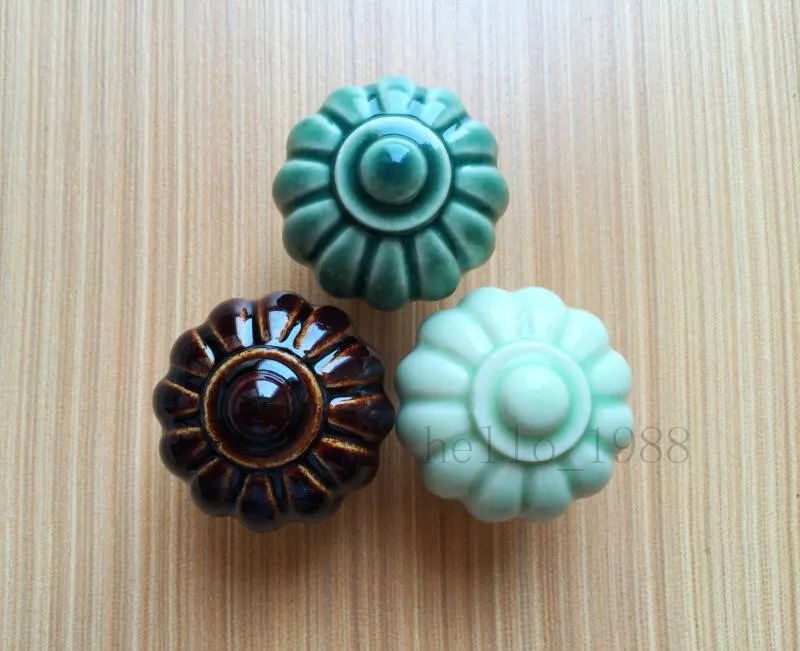 Милые однотонные Кухня Керамика ручка в виде тыквы шкаф буфет комод ящика