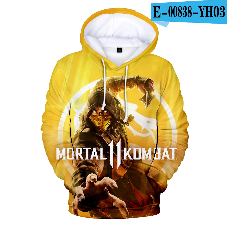 3D Mortal Kombat 11 толстовки Kawaii 3D принт толстовка одежда горячая Распродажа повседневные новые толстовки размера плюс модный дизайн - Цвет: 3D