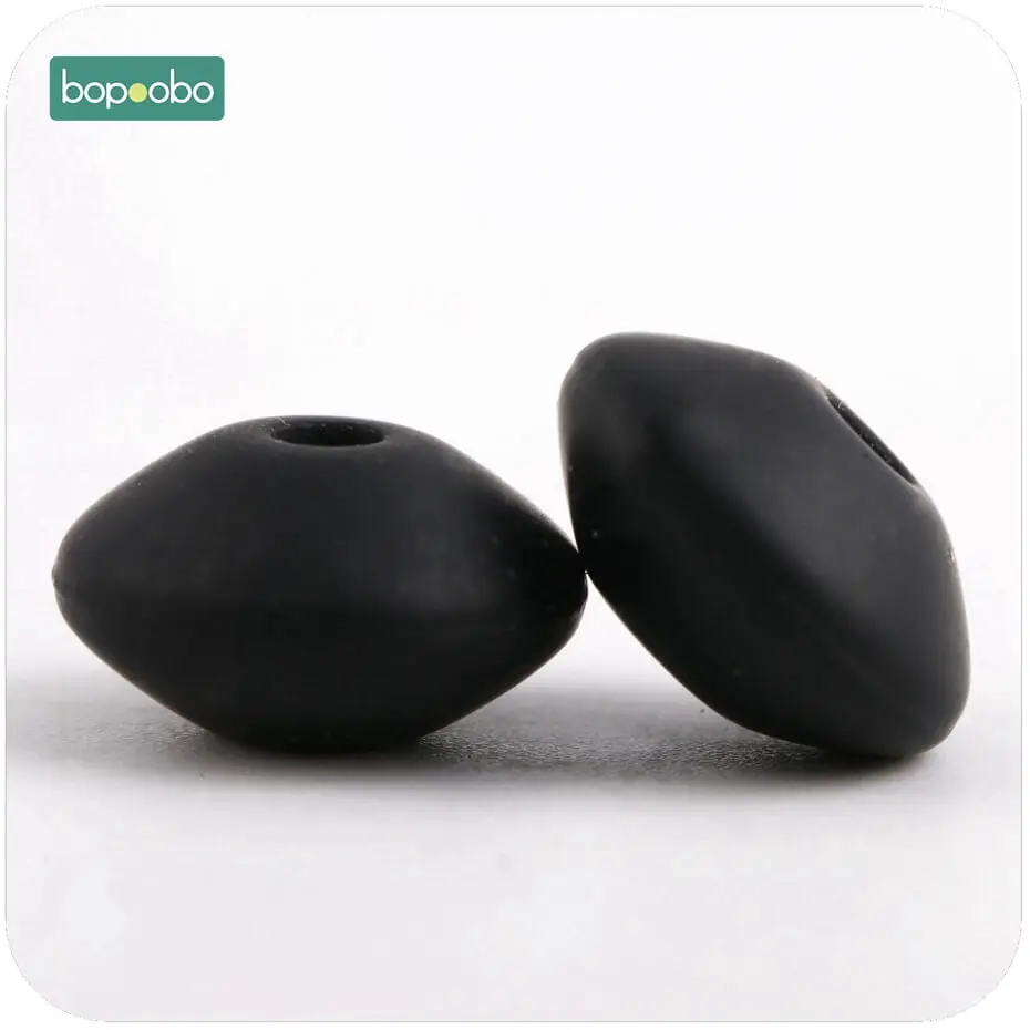 Black Bopobo 40 шт 12 мм Силиконовые Бусины Abacus чечевица SoftBPA бесплатно пищевого материала DIY ремесла Детские Teeething бусы Детские Прорезыватели - Цвет: Black