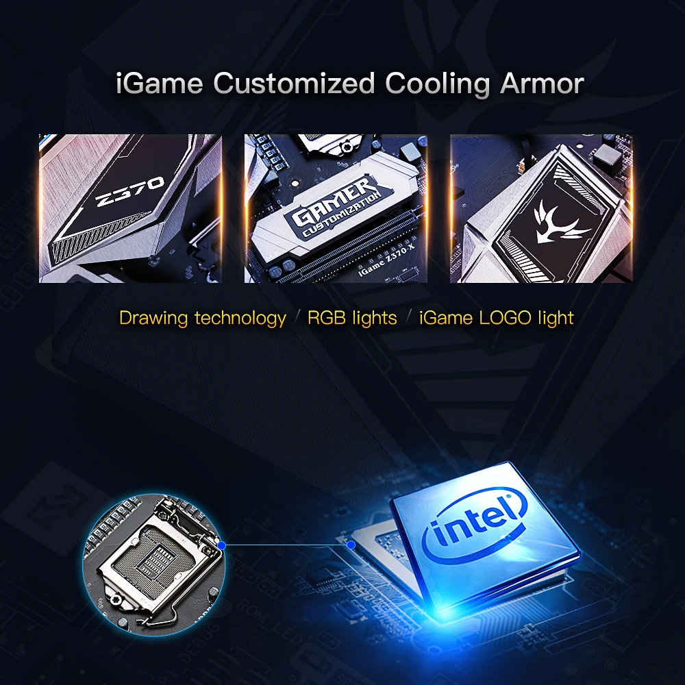 Цветная материнская плата iGame Vulcan X Intel Z370 с двумя слотами M.2 Gamer Voice 2,0 дисплей для отладочного монитора LGA 1151 DDR4 материнская плата