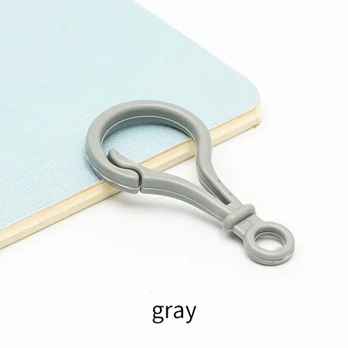 Gray 20pcs multicolor Lobster Clasp 5cm lamp shape buckle Snap hook Bag purse finding Keychain Jewelry DIY Needlework tool - Цвет: Gray