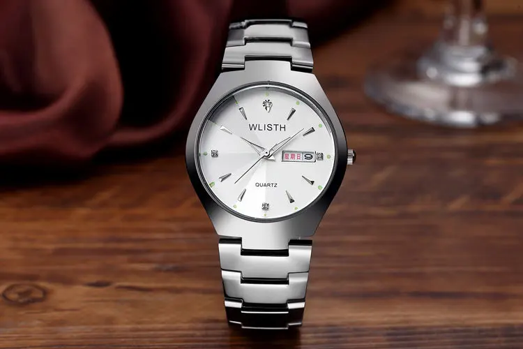 Wlisth Часы Для мужчин Топ Марка полный Нержавеющая сталь Японии двигаться t