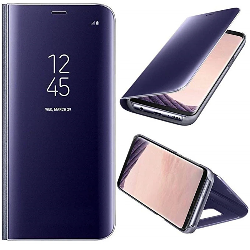 Прозрачный чехол для телефона samsung Galaxy A3 A5 A6 A7 A8 A9 Plus Star для S6 S7 Edge S8 S9 Plus умный зеркальный флип-чехол