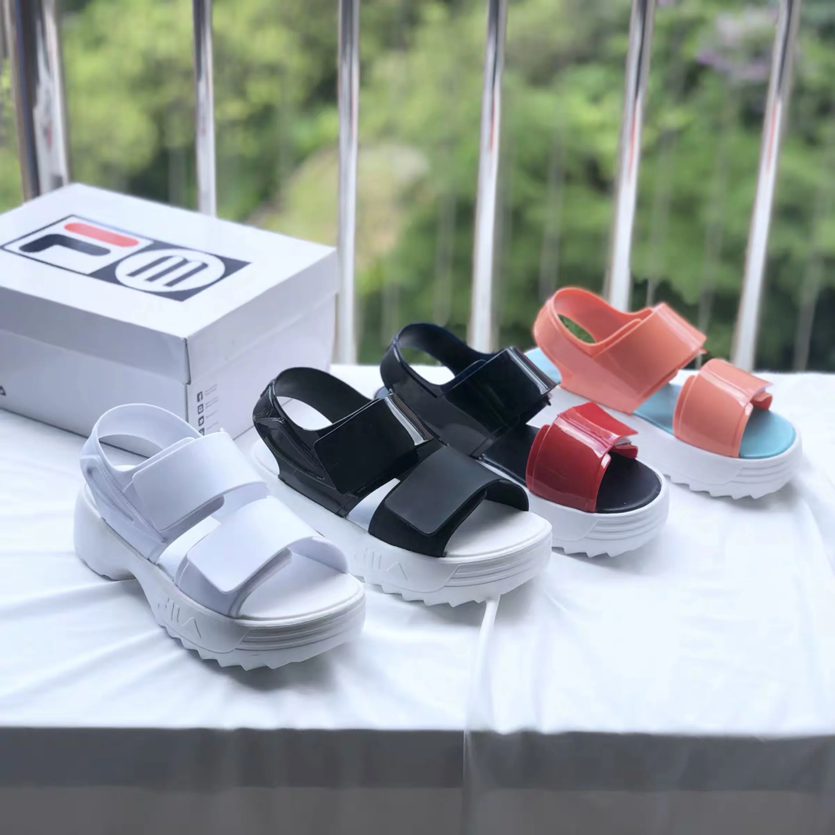 Женские прозрачные сандалии Melissa Летние повседневные на платформе|Боссоножки и