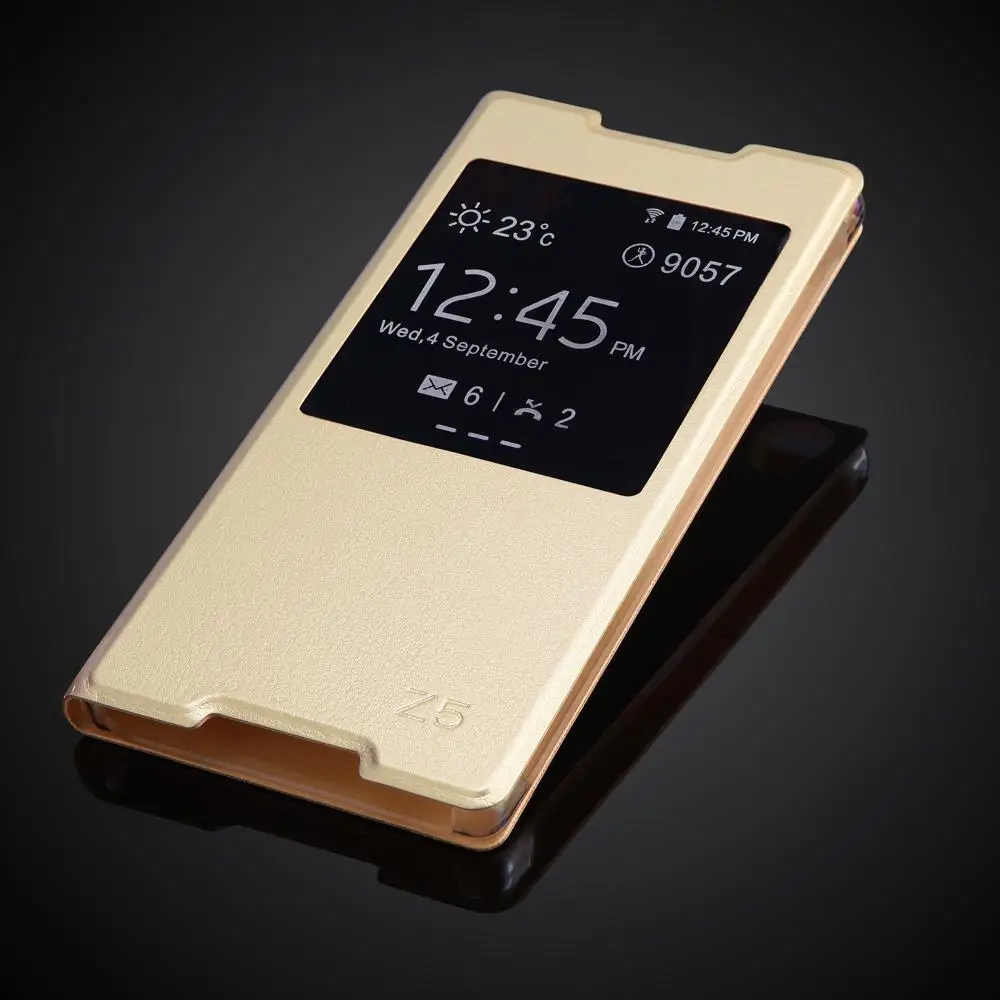 Ультратонкий флип-чехол из искусственной кожи для Sony Xperia Z5 E6603 E6633 E6653 E6683