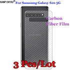 3 шт.лот для Samsung Galaxy S10 5G 6,7 дюйма, 3D противоскользящая задняя пленка из прозрачного углеродного волокна, Защитная Наклейка для экрана (не стекло)