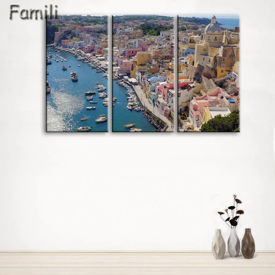 3pcs Italy Cinque Tere Home Decor Oil Painting on Canvas Wall Art Gift HD Print Waterproof Picture No Framed canvas paint | Дом и сад