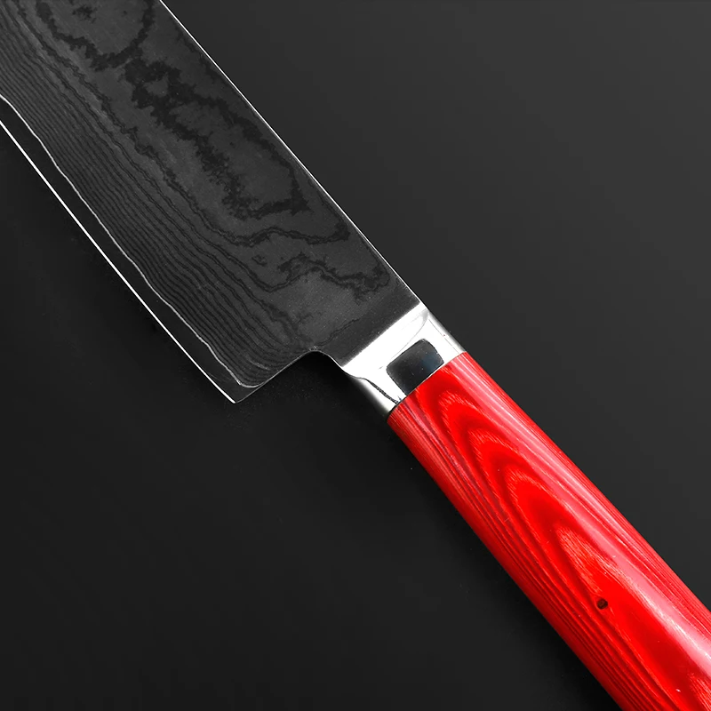 FINDKING Новый дамасский стальной цветной деревянной ручкой нож 7 дюймов шеф-повара 67