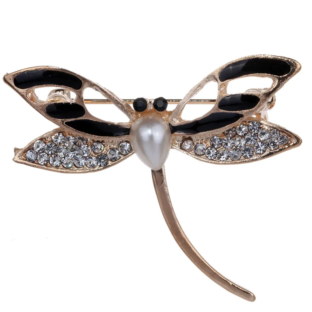 Модные Для женщин ювелирных изделий кристалл стрекоза чернокрылого Стиль