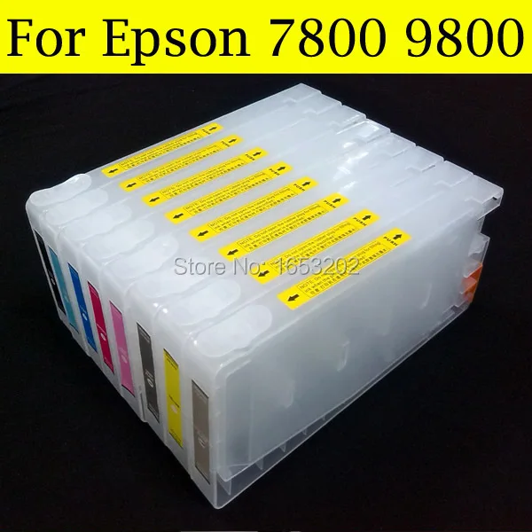 Широкоформатный чернильный картридж для EPSON 7800 9800 с 1 сбросом чипов 9800|ink cartridge for