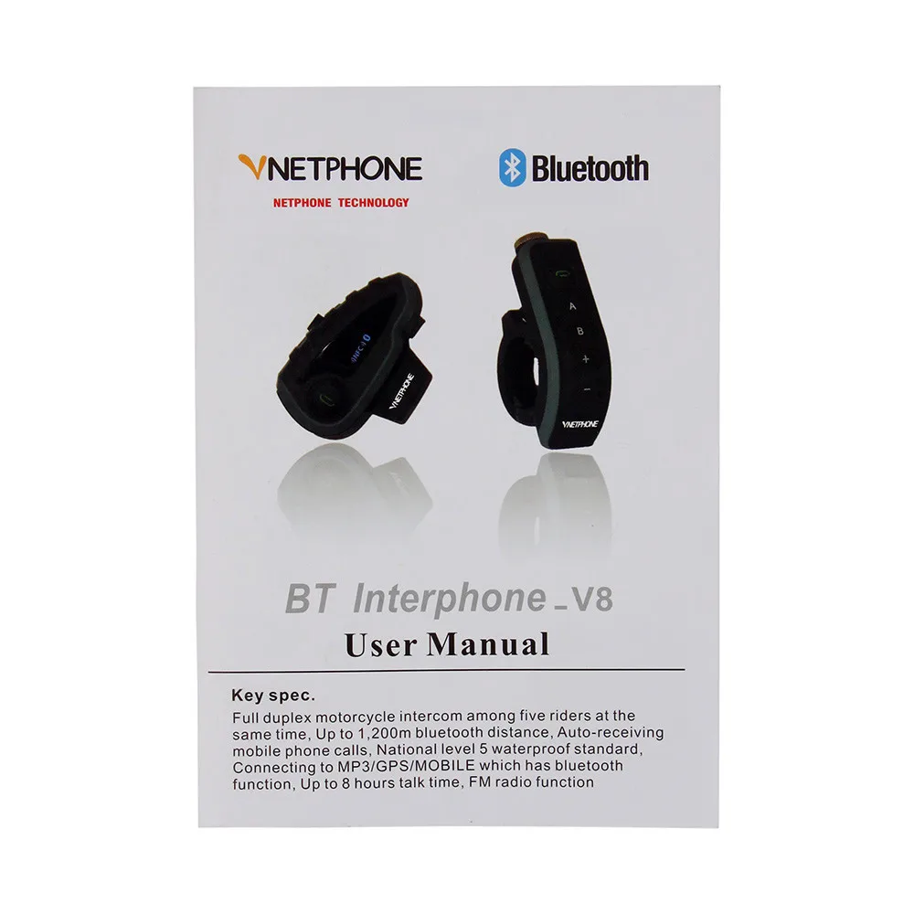 VNETPHONE V8 Bluetooth Интерком Мото шлем NFC мотоциклетный руль пульт дистанционного управления коммуникатор шлем гарнитура 5 всадников