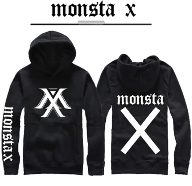MONSTA X пальто в стиле K-POP осень-зима мужские и женские толстовки Корейском