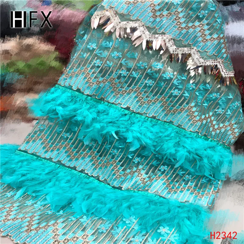 HFX французская кружевная ткань Роскошная бархатная ткань с кружевом и камнями африканская Тюлевая Сетка кружевная ткань нигерийские Свадебные платья F2342
