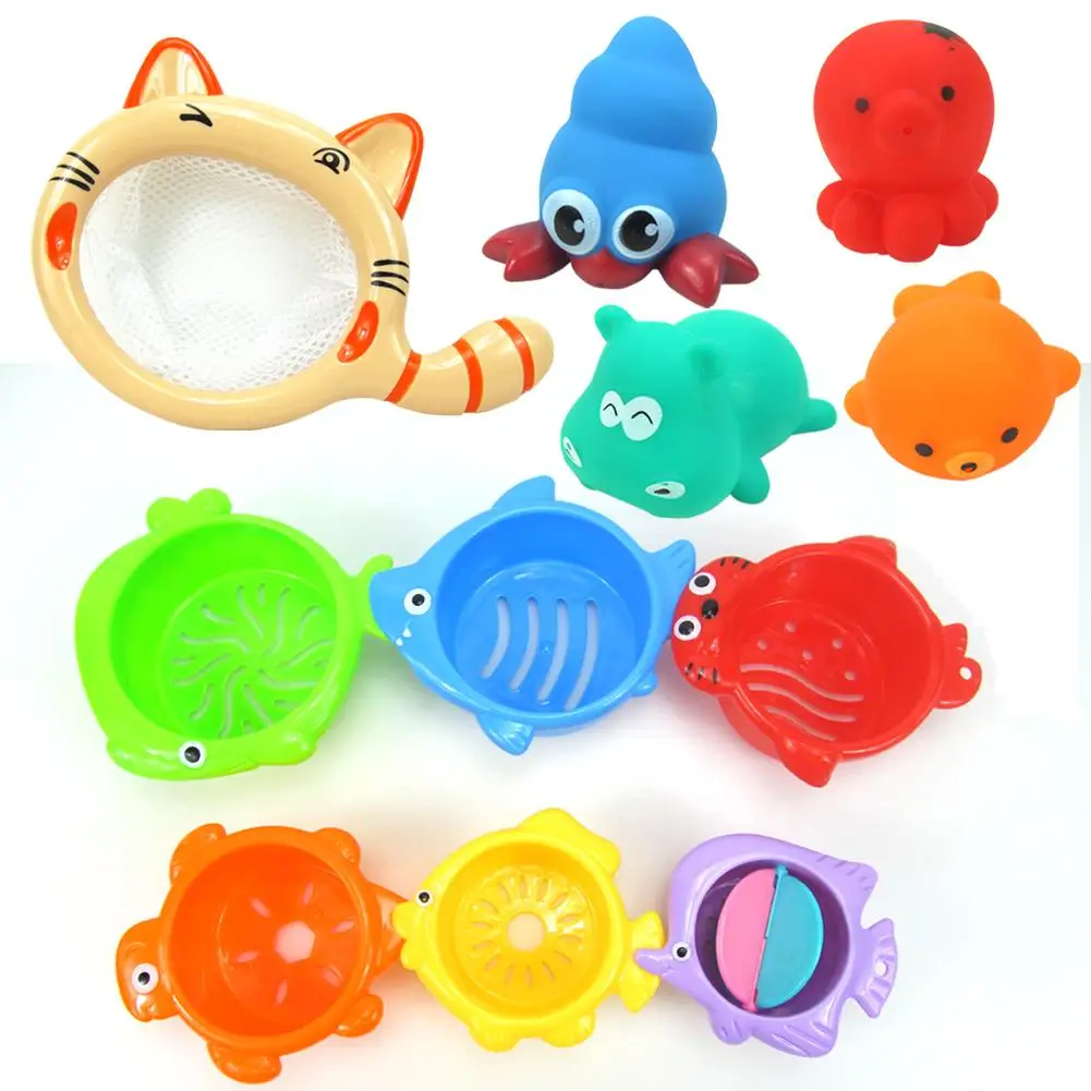 11 шт./компл. Baby Shower игрушки для ванной Бассейн Водные Игрушки мягкие плавающие