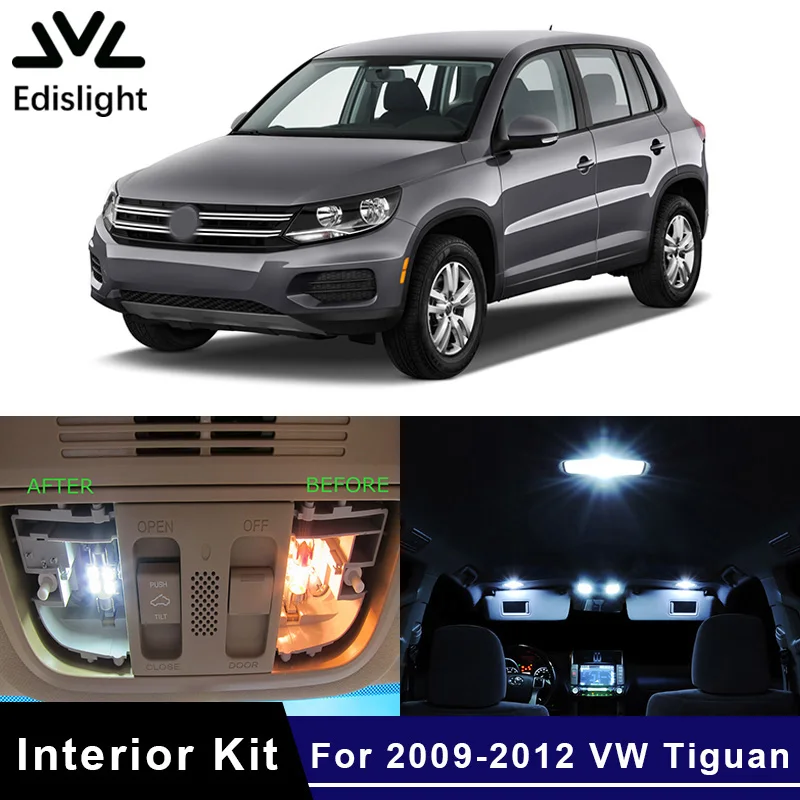Автомобильная лампа Edis light 14 шт. внутренпосылка ламп для VW Volkswagen Tiguan 2009-2012 годов