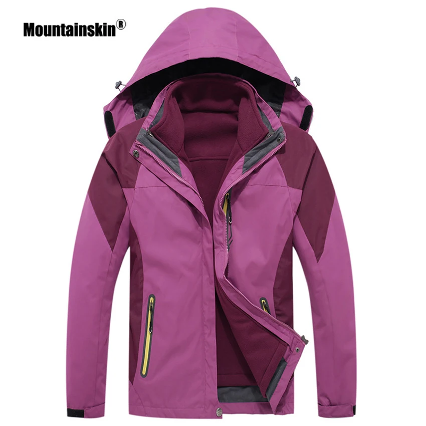 Mountainskin Для женщин 3in1 Зимняя Теплая Флисовая Куртка Ветровка Спорт на открытом