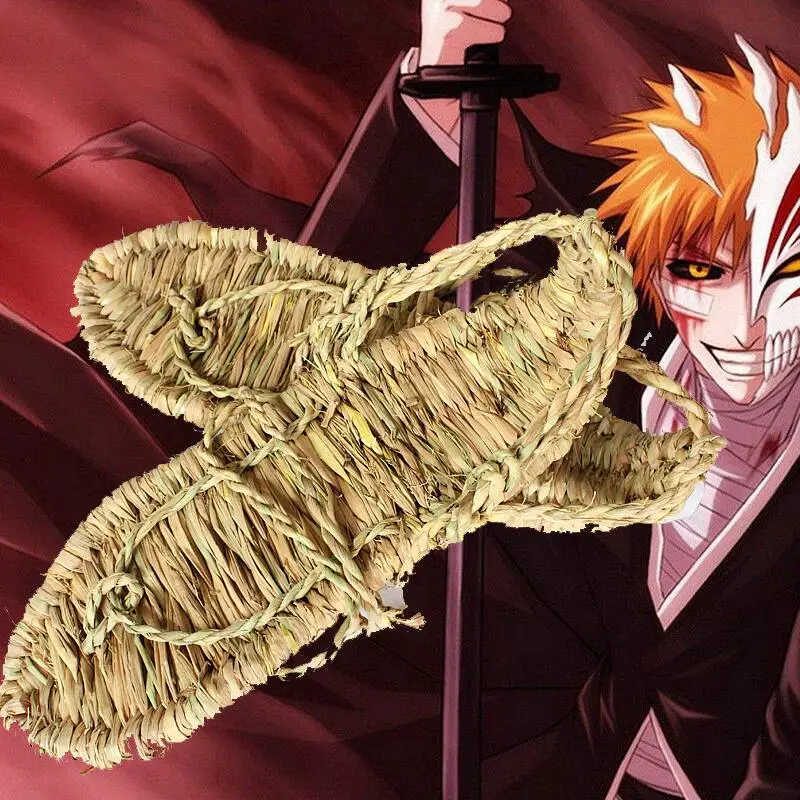 Аниме отбеливатель Kurosaki ichigo / Kuchiki рукания Косплей Костюм соломенная обувь