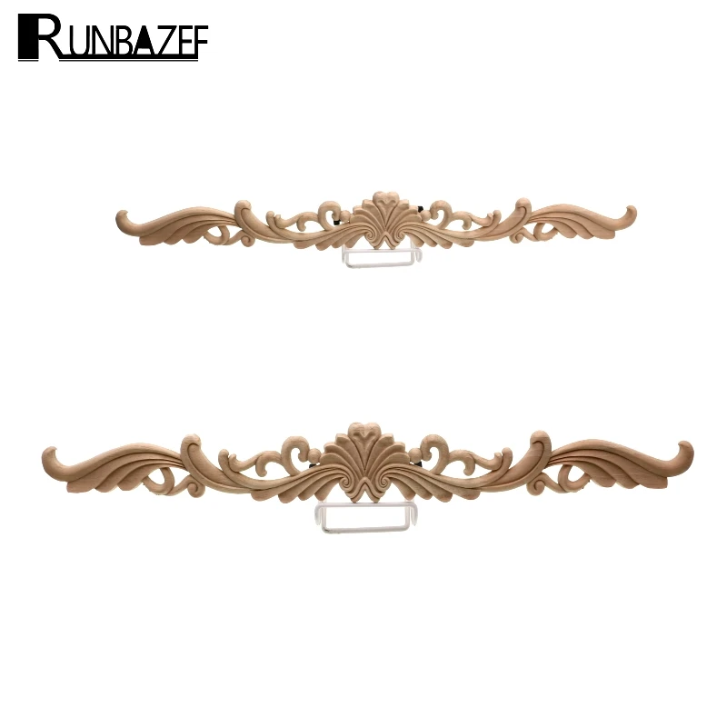 Деревянное украшение RUNBAZEF резьба цветок дверные наклейки декоративная мебель