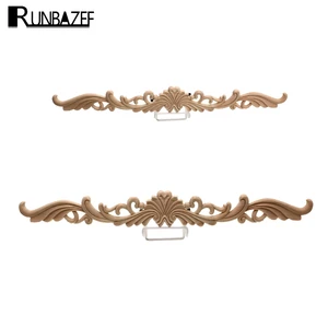 Деревянное украшение RUNBAZEF, резьба, цветок, дверные наклейки, декоративная мебель, винтажный Декор для дома, статуэтки, миниатюрные украшения