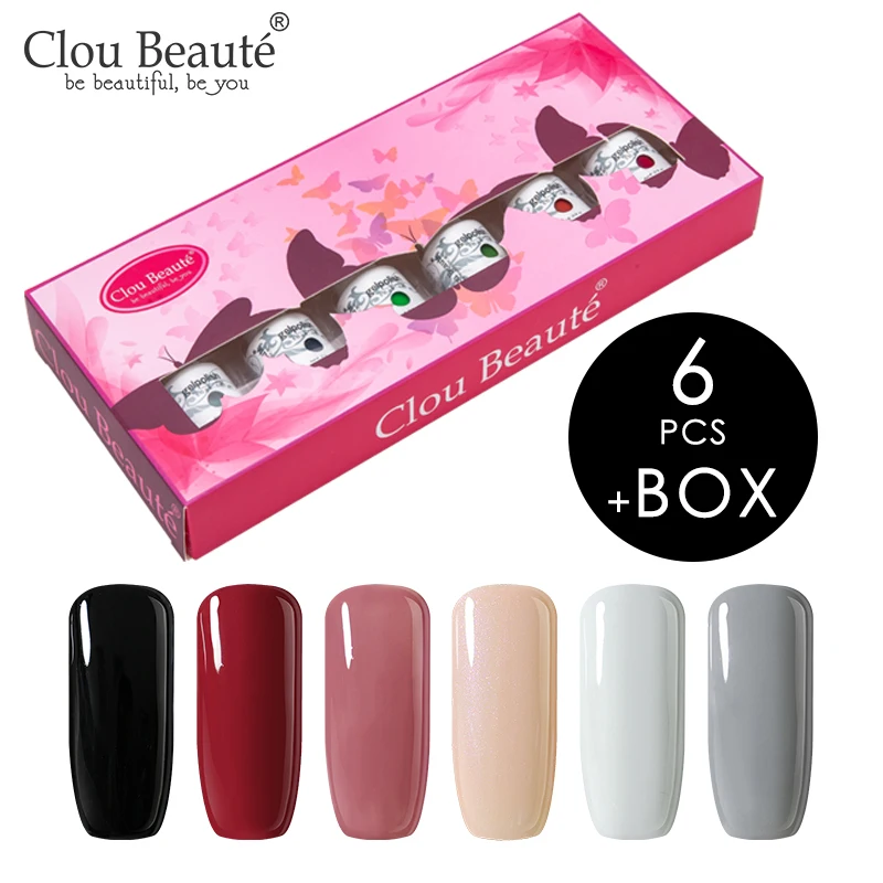 Clou Beaute 6 шт. гель лак для ногтей набор 8 мл Подарочная коробка УФ Гибридный гвоздь Art Vernis Полупостоянный впитывающий гель лак для ногтей - Цвет: ZH17-6pcs