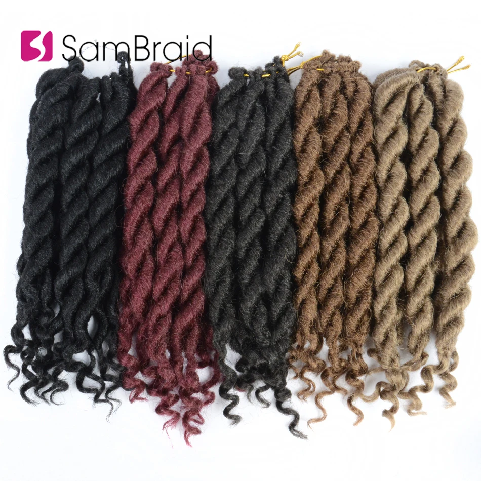 

Самкоса вязание крючком плетение волос Искусственный кудрявый Locs 12 дюймов синтетическое плетение наращивание волос Мягкие локоны для черн...