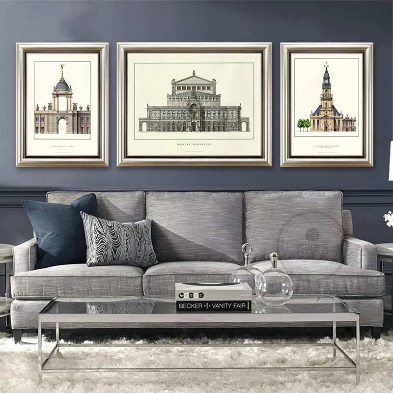 Живопись маслом Известный архитектурный пейзаж Абстрактная Картина на холсте