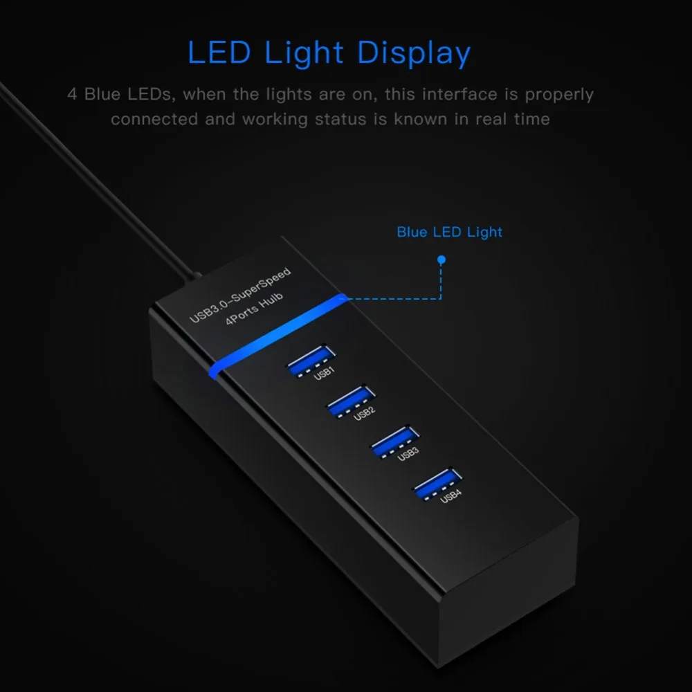 4 порта USB 3,0 концентратор с зарядкой и переключателем питания несколько USB разветвитель Porta панель USB3.0 USB3 USB-HUB Hab USB адаптер