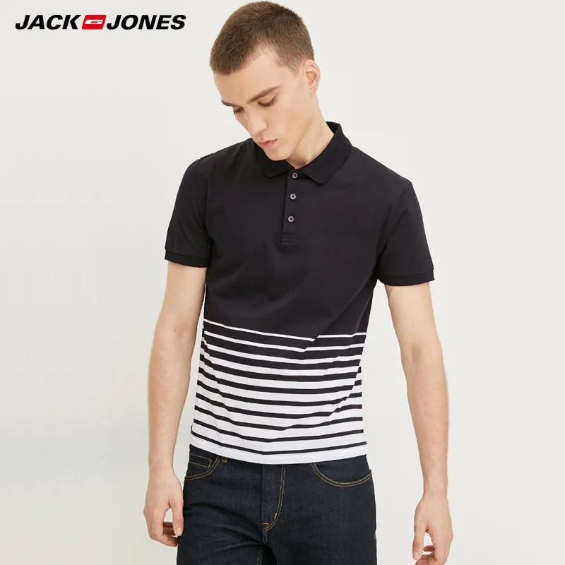 Jack Jones 2018 Новинка мужская футболка хлопок 100% уютная и тонькая ткань прямой фасон