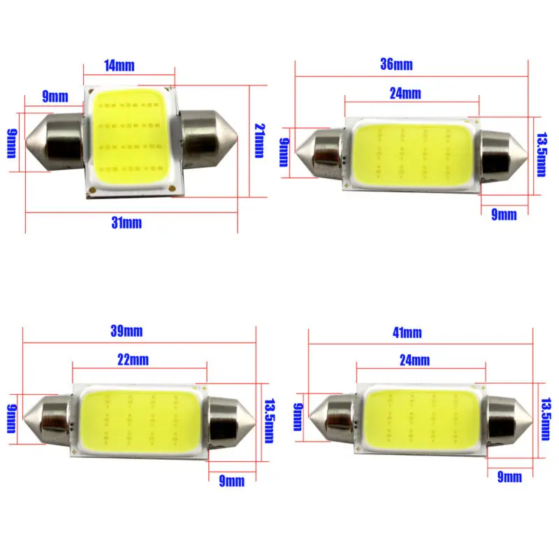 ULRIGO 10 шт. Super Blanc 31 мм 36 39 41 C5W 12 В COB LED Voiture Festoon Lumiere Dome lamp Auto Carte roof Ampoule|Сигнальная