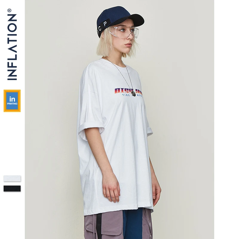 Мужская футболка в стиле хип-хоп INFLATION с o-образным вырезом летние футболки для