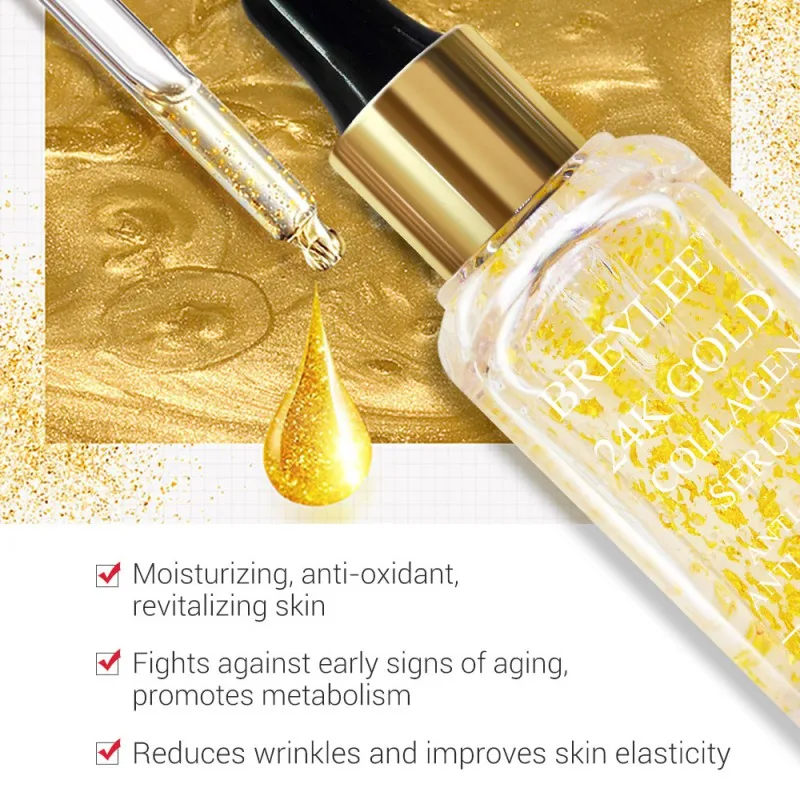 

24k Gold Serum Collagen Essence Anti Aging Anti Wrinkles Face Skin Care Lift Firming Face Care Whitening
