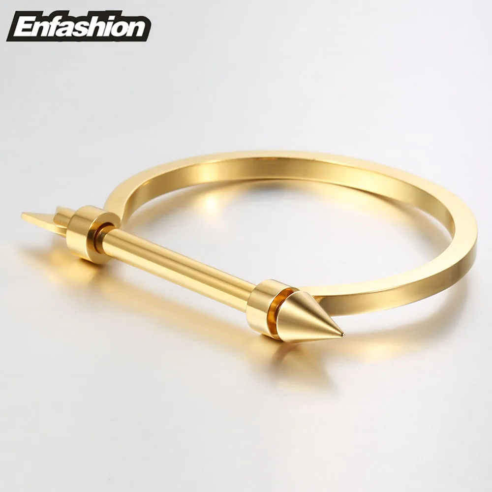 Enfashion браслет стрелки Noeud золотого цвета для женщин винт манжеты браслеты Manchette