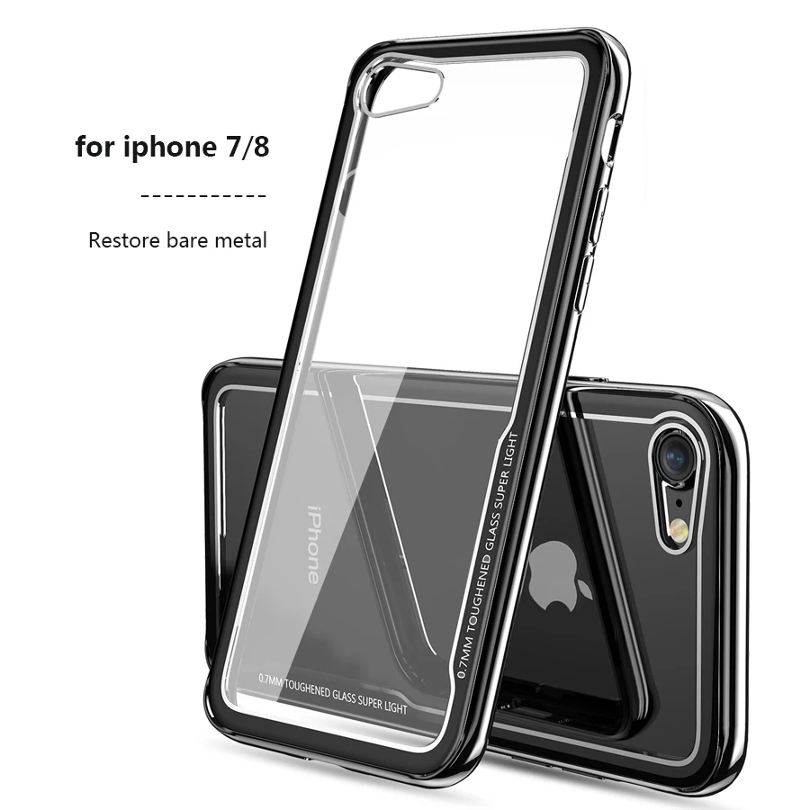 IQD защитный для iPhone X XS Max XR закаленное стекло чехол прозрачная задняя в виде ракушки чехол для iPhone 8 7 6 6s плюс новые бампер чехол xs
