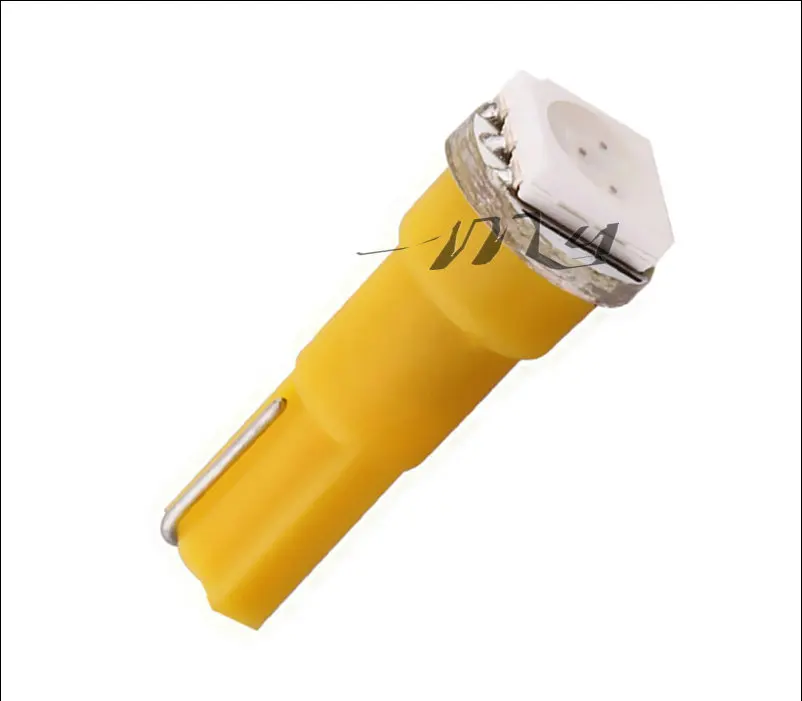T5 1 SMD 5050 желтый светодиодный Автомобильная лампочка лампа внутреннего освещения