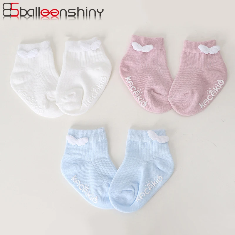 

BalleenShiny Angel Wings Cotton Socks Baby Boys Girls Cute Lovely Anti Slip Socks Toddler Kids Fashion Soft New Socks Autumn