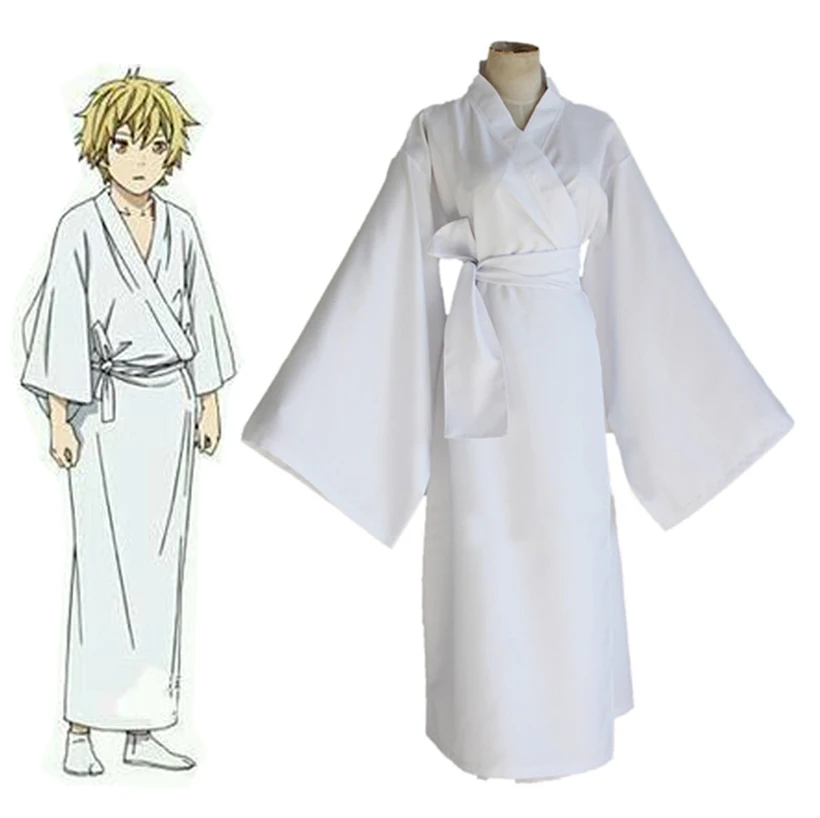

Anime Noragami Yukine Cosplay Costume White Kimono Yukata ( Clothes + Belt ) Halloween Costumes
