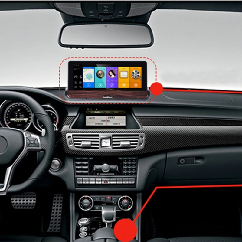 Full Hd Автомобильный видеорегистратор Gps Android 7 дюймов пресс Двойная камера Wifi авто