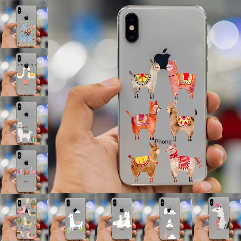 Для iPhone XS Max 7 7Plus 6S 6Plus 8 8Plus XR Kawaii Cute Llama Alpaca животные мультфильм мягкий чехол для