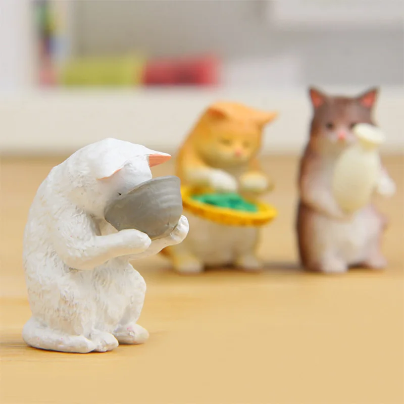 Миниатюрные фигурки для кошачьего напитка миниатюрные котенка домашнее