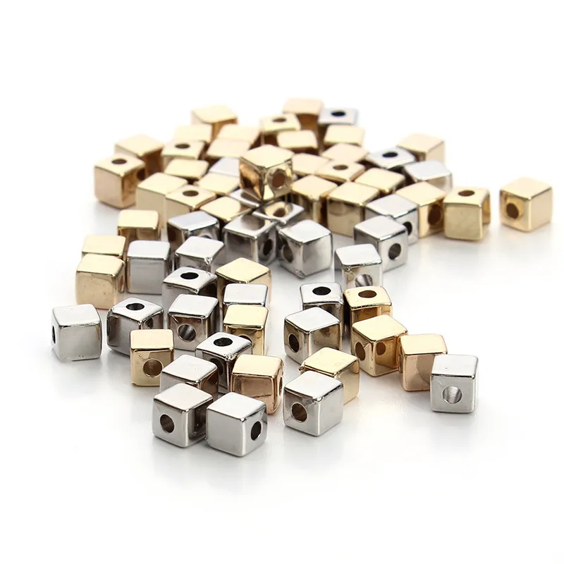 

200pcs/lot 3/4/5mm Gold/Rhodium Color Cubic Seed Beads CCB (Not Metal) Loose Spacer Beads with Hole 1.5mm for Jewelry Making