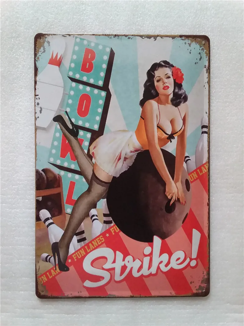 Garage Pinup девушка металлические жестяные плакаты ретро винтажный настенный Декор