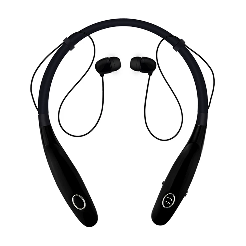 Black Спортивные наушники Bluetooth V 5,0, беспроводные наушники, магнитные наушники IPX4 TWS для iPhone 11 Pro Xr Xs Max 6 7 8 X, обновленная версия - Цвет: Black