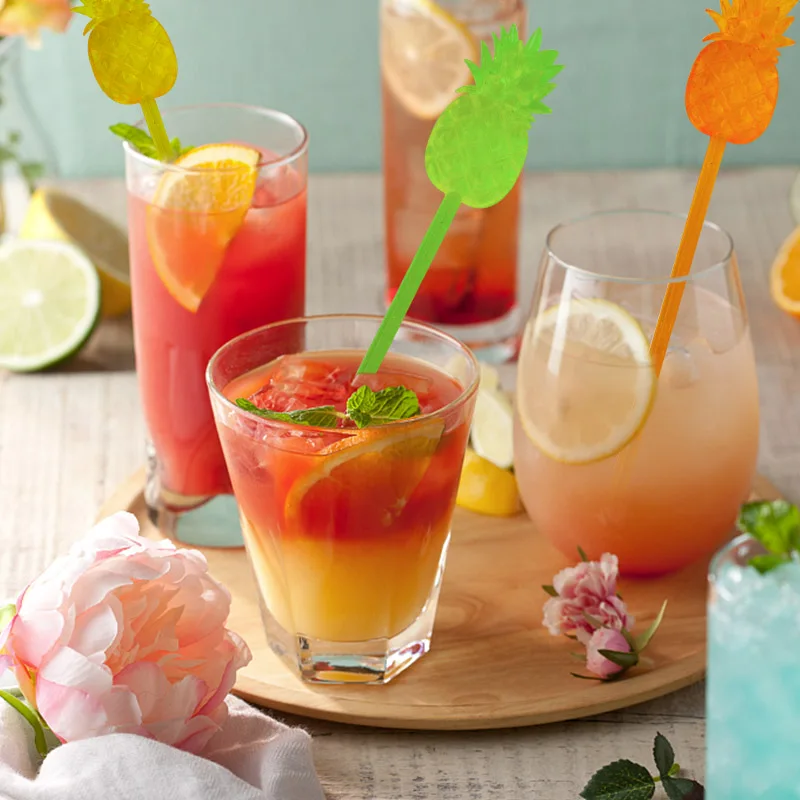 12 шт ананасовые коктейльные палочки с мордочкой мешалка для кофе/вина/напитка