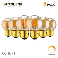 ganriland g40 e27 led 220v dimmable bulb bombilla led filament gold globe lamp 3w 2200k e26 110v edison string lights for house