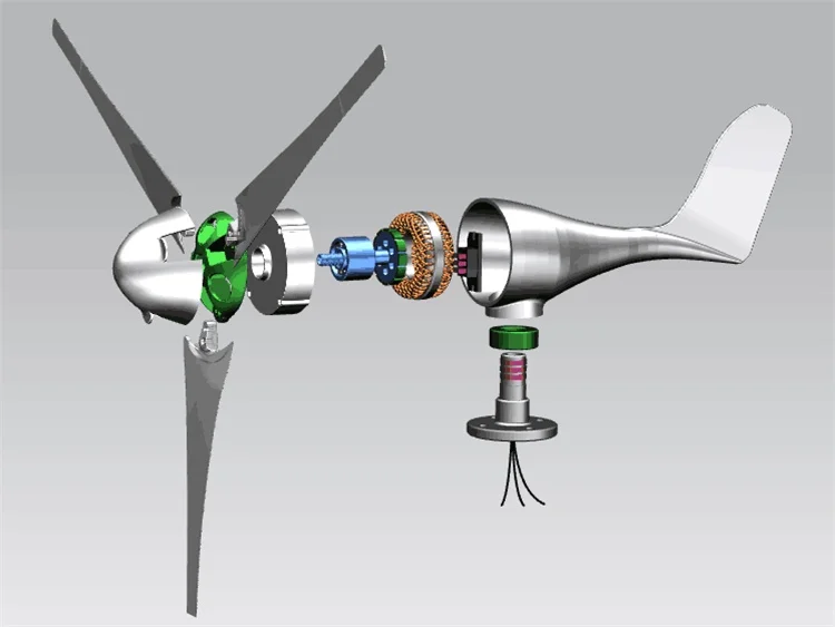 Ветрогенератор типа горизонтальная ось ветротурбинный генератор 200 Вт|wind turbine