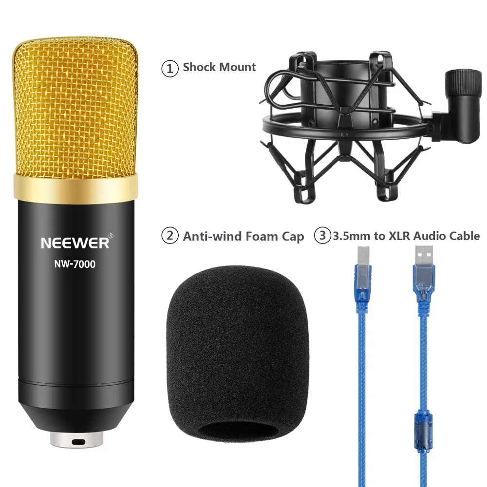Neewer NW 7000 USB конденсаторный микрофон комплект для Windows и Mac с металлическим